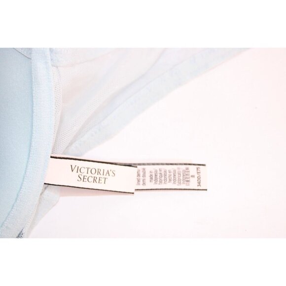 Victoria's Secret 34DD Blue Solid Push Up Lace Lightly Padded Unwired Razorback - Picture 10 of 14